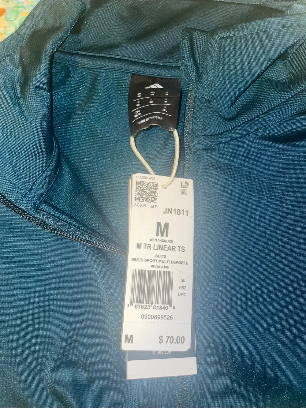 Green & black adidas track suit (M)(nwt)